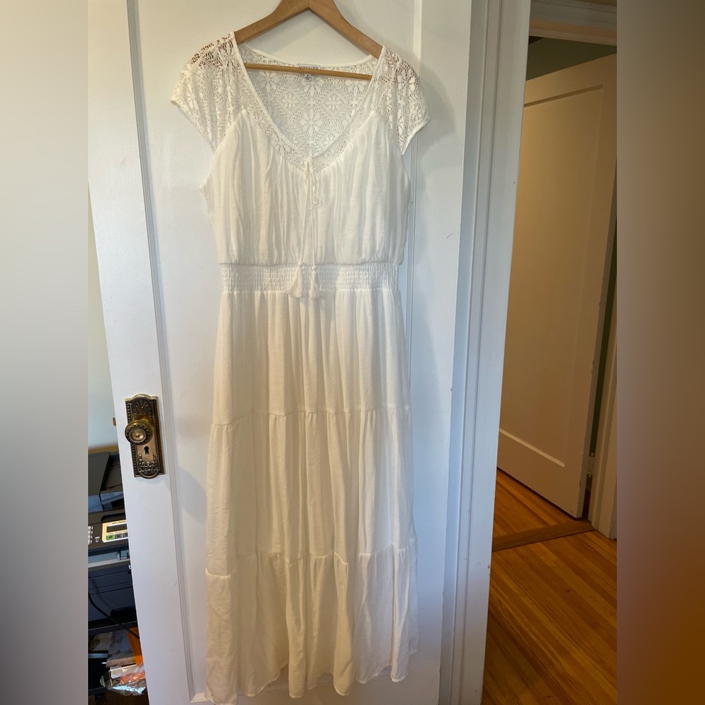 Coastal Grandma classic smock-waisted maxi dress